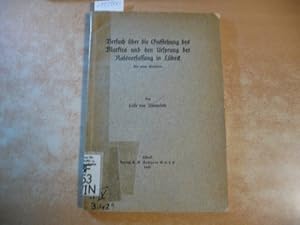 Imagen del vendedor de Versuch ber die Entstehung des Marktes und den Ursprung der Ratsverfassung in Lbeck a la venta por Gebrauchtbcherlogistik  H.J. Lauterbach