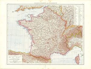 Imagen del vendedor de Ubersichtskarte Von Frankreich (Outline Map of France) a la venta por Art Source International Inc.