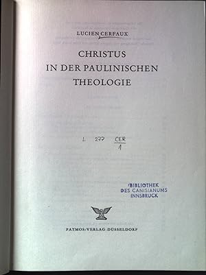 Imagen del vendedor de Christus in der paulinischen Theologie. a la venta por books4less (Versandantiquariat Petra Gros GmbH & Co. KG)