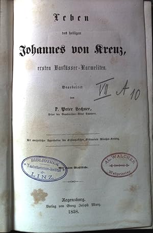 Bild des Verkufers fr Leben des heiligen Johannes von Kreuz, ersten Barfsser-Karmeliten. zum Verkauf von books4less (Versandantiquariat Petra Gros GmbH & Co. KG)