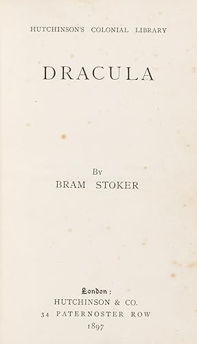 Seller image for Dracula (first edition - colonial issue) for sale by Neverland Books