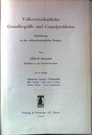 Bild des Verkufers fr Volkswirtschaftliche Grundbegriffe und Grundprobleme: Einfhrung in das volkswirtschaftliche Denken. zum Verkauf von books4less (Versandantiquariat Petra Gros GmbH & Co. KG)