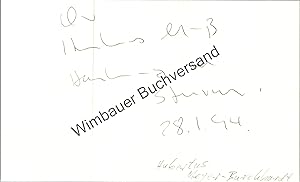 Bild des Verkufers fr Original Autogramm Hubertus Meyer-Burckhardt /// Autograph signiert signed signee zum Verkauf von Antiquariat im Kaiserviertel | Wimbauer Buchversand