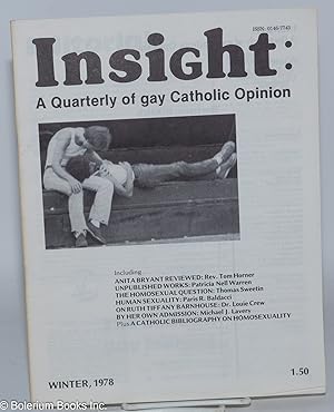 Seller image for Insight: a quarterly of Gay Catholic Opinion; vol. 2, #2, Winter 1978: Books; The Genesis of "The Front Runner" for sale by Bolerium Books Inc.