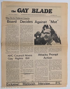 The Gay Blade [aka The Blade & Washington Blade] vol. 6, #10, October, 1975: Board Decides Agains...