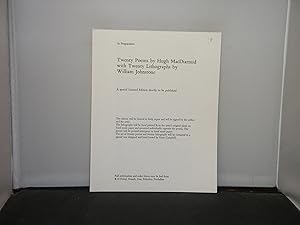 K. D. Duval - Preliminary Publication Notice for Twenty Poems by Hugh MacDiarmid with Twenty Lith...