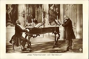 Bild des Verkufers fr Ansichtskarte / Postkarte Schauspieler Paul Biensfeldt und Otto Gebhr, Das Fltenkonzert von Sanssouci, Filmszene - Ross 125 5 zum Verkauf von akpool GmbH