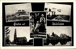 Seller image for Ansichtskarte / Postkarte Hindeloopen Hylpen Hindeloope Friesland Niederlande, Ned. Herv. Kerk, Haven, Badpaviljoen for sale by akpool GmbH
