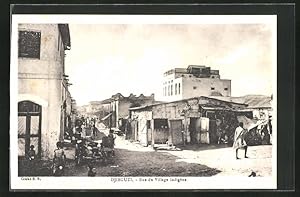 Ansichtskarte Djibouti, Rue du Village indigène