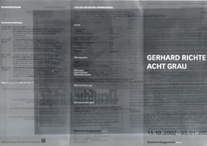 Bild des Verkufers fr Flyer zur Gerhar Richter-Ausstellung "Acht Grau". 11.10. 2002 bis 5.1. 2003. zum Verkauf von Leonardu