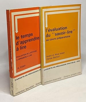 Le temps d'apprendre à lire + L'évaluation du "savoir lire" au cours préparatoire --- 2 livres