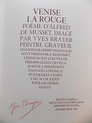 Image du vendeur pour Venise la Rouge. mis en vente par Le Cabinet d'Amateur