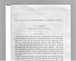 Immagine del venditore per The Relation Of Geography To Timber Supply venduto da Legacy Books II