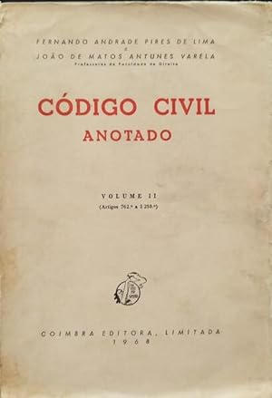 Seller image for CDIGO CIVIL ANOTADO, VOLUME II (ARTIGOS 762. A 1250.). [1. EDIO] for sale by Livraria Castro e Silva