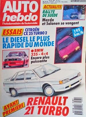 AUTO HEBDO. L'HEBDOMADAIRE DE L'AUTOMOBILE (Fev. a Ago. 1987).