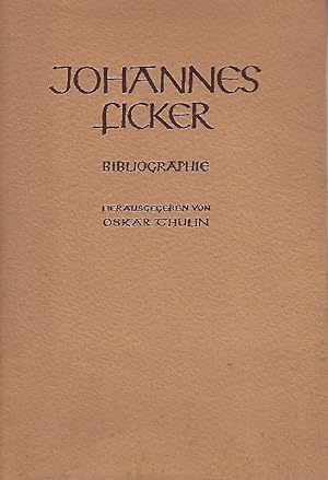 Johannes Ficker Bibliographie