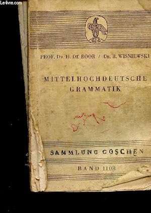 Seller image for Mittelhochdeutsche Grammatik (Collection "Sammlung Gschen", n1108) for sale by Le-Livre