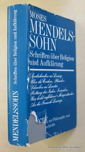 Bild des Verkufers fr Schriften ber Religion und Aufklrung. Herausgegeben u. eingeleitet von Martina Thom. Berlin, Union, (1989). 528 S. Or.-Lwd.; Schnitt leicht fleckig, Schutzumschlag mit Abriss u. strkeren Gebrauchsspuren liegt bei. (Texte zur Philosophie- u. Religionsgeschichte). (ISBN 3372000757). zum Verkauf von Jrgen Patzer