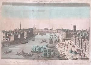 Le Pont Notre Dame a Paris.,Original 18th Century vue optique.