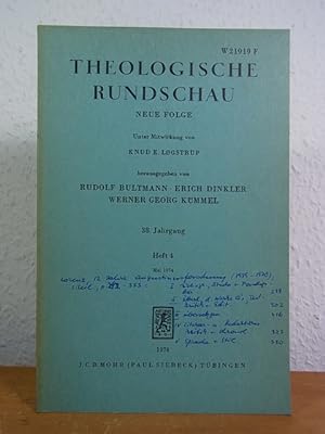 Imagen del vendedor de Theologische Rundschau. Neue Folge, 38. Jahrgang, Heft 4, Mai 1974 a la venta por Antiquariat Weber