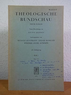 Imagen del vendedor de Theologische Rundschau. Neue Folge, 40. Jahrgang, Heft 1, Mrz 1975 a la venta por Antiquariat Weber