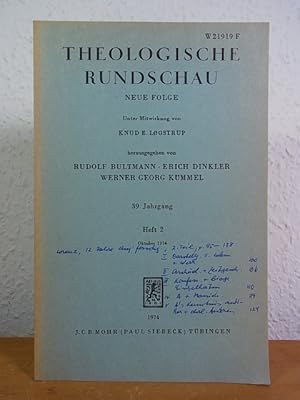 Imagen del vendedor de Theologische Rundschau. Neue Folge, 39. Jahrgang, Heft 2, Oktober 1974 a la venta por Antiquariat Weber