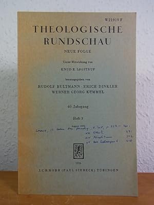 Seller image for Theologische Rundschau. Neue Folge, 40. Jahrgang, Heft 3, August 1975 for sale by Antiquariat Weber