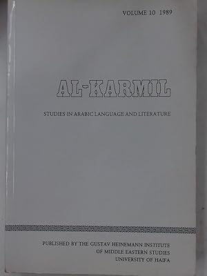 Bild des Verk�ufers f�r Al-Karmil. Studies in Arabic Language and Literature. Volume 10. zum Verkauf von Plurabelle Books Ltd