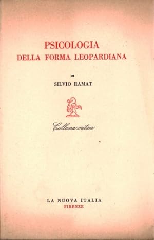 Seller image for Psicologia della forma leopardiana. for sale by FIRENZELIBRI SRL