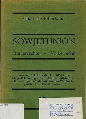 Bild des Verkufers fr Sowjetunion Brgerrechte - Vlkerrecht zum Verkauf von avelibro OHG