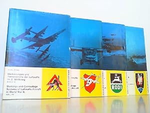 Bild des Verkufers fr Markierungen und Tarnanstriche der Luftwaffe im 2. Weltkrieg. Hier Band 1-4 in 4 Bchern. / Markings and Camouflage Systems of Luftwaffe Aircraft in World War II. Hier Band 1-4 in 4 Bchern komplett. zum Verkauf von Antiquariat Ehbrecht - Preis inkl. MwSt.