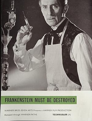 Immagine del venditore per Frankenstein Must Be Destroyed Synopsis Sheet 1969 Peter Cushing venduto da AcornBooksNH