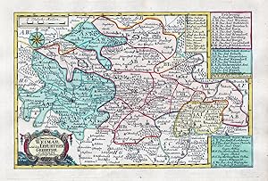 Bild des Verkufers fr Das Herzogthum Weimar nebst dem Erfurther Gebiethe." - Weimar Erfurt Jena Apolda Smmerda Thringen Karte map zum Verkauf von Antiquariat Steffen Vlkel GmbH