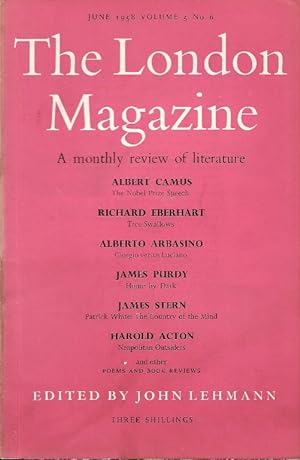 The London Magazine. A monthly review of literature, edited by John Lehmann. Volume 5 No.6, June ...