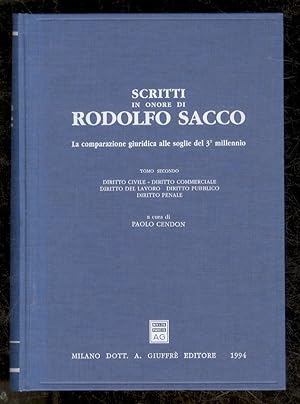 Scritti in onore di Rodolfo Sacco. La comparazione giuridica alle soglie del 3° millennio. Tomo s...