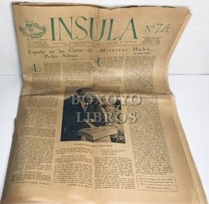 Ínsula. Revista bibliográfica de ciencias y letras. Nº 74 (15 Febrero, 1952)