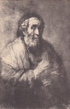 Immagine del venditore per Rembrandt Van Rijn - Homerus / Homere / Homer. (Original-Kunstpostkarte auf Karton). venduto da Antiquariat Schwarz & Grmling GbR