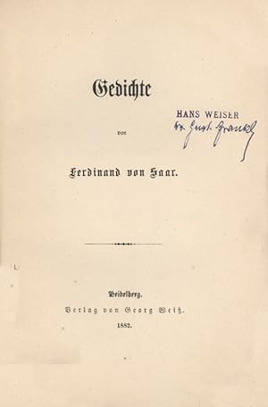 Bild des Verkufers fr Gedichte. zum Verkauf von Georg Fritsch Antiquariat