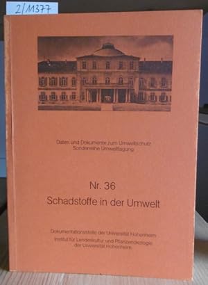 Image du vendeur pour Schadstoffe in der Umwelt. Tagung ber Umweltforschung der Universitt Hohenheim Februar 1984 (20 Vortrge). mis en vente par Versandantiquariat Trffelschwein