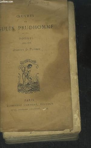 Image du vendeur pour Oeuvres de Sully Prudhomme Posies 1865-1866 Stances & Pomes. mis en vente par Le-Livre