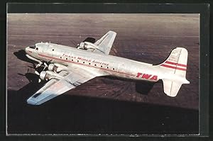 Immagine del venditore per Ansichtskarte Flugzeug, der Fluglinie Trans World Airline, McDonnell Douglas DC-4 auf dem Rollfeld venduto da Bartko-Reher
