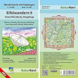 Eifelwandern 9 - Hohe Eifel (Nord), Ahrgebirge 1 : 25 000 | Wanderkarte mit Radwegen, Blatt 35-55...