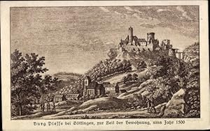 Seller image for Ansichtskarte / Postkarte Eddigehausen Bovenden in Niedersachsen, Burg Plesse, Um 1500 for sale by akpool GmbH