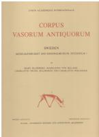 Bild des Verkufers fr Corpus vasorum antiquorum. Sweden. Public collections, Gteborg zum Verkauf von Erik Oskarsson Antikvariat