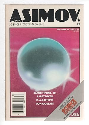 Bild des Verkufers fr ISAAC ASIMOV'S SCIENCE FICTION MAGAZINE September 28 1981. Volume 5, Number 10. zum Verkauf von Bookfever, IOBA  (Volk & Iiams)