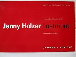 Bild des Verkufers fr Jenny Holzer Lustmord Barbara Gladstone 1994 Exhibition invite postcard zum Verkauf von ANARTIST