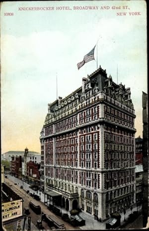 Seller image for Ansichtskarte / Postkarte New York City USA, Knickerbocker Hotel, Broadway and 42nd Street for sale by akpool GmbH