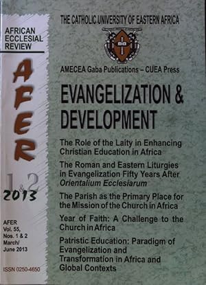 Bild des Verkufers fr The Role of the Laity in Enhancing Christian Education in Africa. - in: Evangelization & Development; AFER Vol 55, Nos. 1 & 2; zum Verkauf von books4less (Versandantiquariat Petra Gros GmbH & Co. KG)