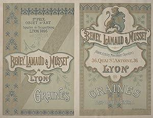 "GRAINES BENEY,LAMAUD & MUSSET" Affiche d'intérieur originale entoilée / Chromo-litho E. ROUSSEAU...
