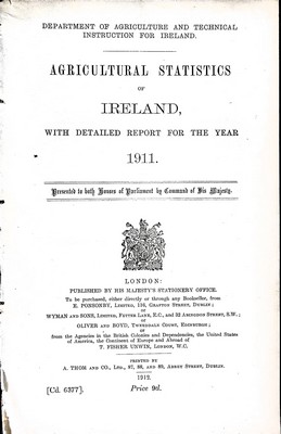 Bild des Verkufers fr Agricultural Statistics of Ireland with detailed report for the Year 1911 zum Verkauf von Kennys Bookshop and Art Galleries Ltd.